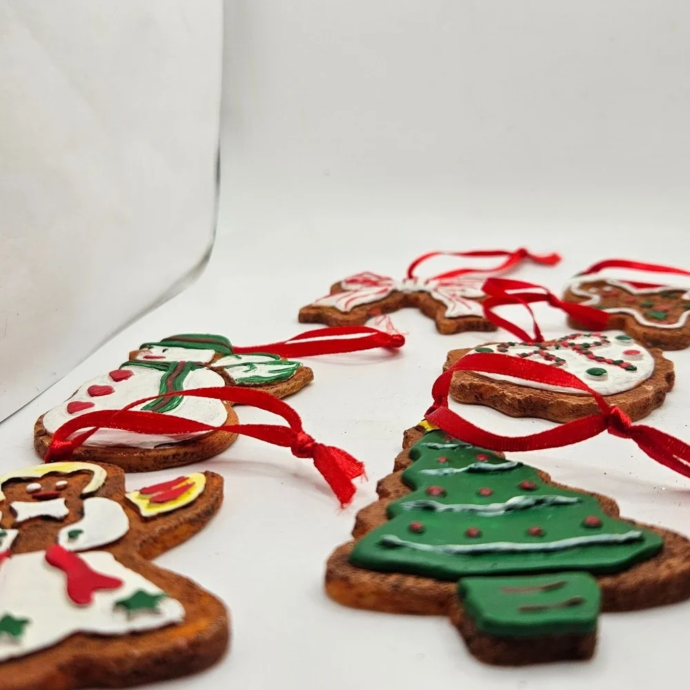 VTG Lot of 11 Gingerbread Christmas Ornaments Resin Cookie Tree Angel Snowman